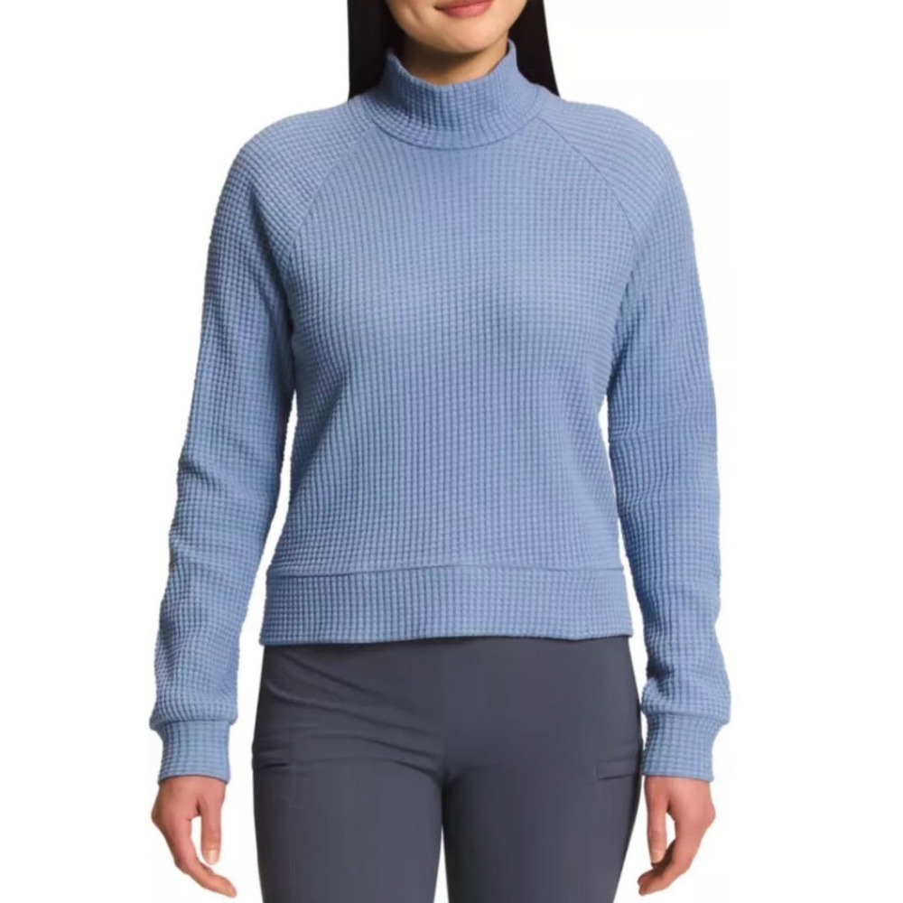 Women's The North Face TNF Long Sleeve Mockneck  Chabot Blue Sz Medium